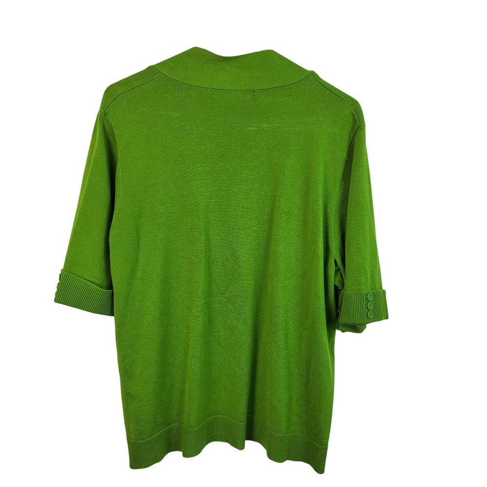 89th & Madison Womens 2X Green Open Front Cardigan Sweater 3/4 Sleeve Plus NWOT - Picture 6 of 6